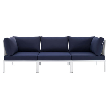 Modway Outlet Harmony Sunbrella? Outdoor Patio Aluminum Sofa by Modway  Outdoor Furniture Furniture White Navy - EEI-4967-WHI-NAV