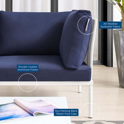 Modway Outlet Harmony Sunbrella? Outdoor Patio Aluminum Sofa by Modway  Outdoor Furniture Furniture White Navy - EEI-4967-WHI-NAV