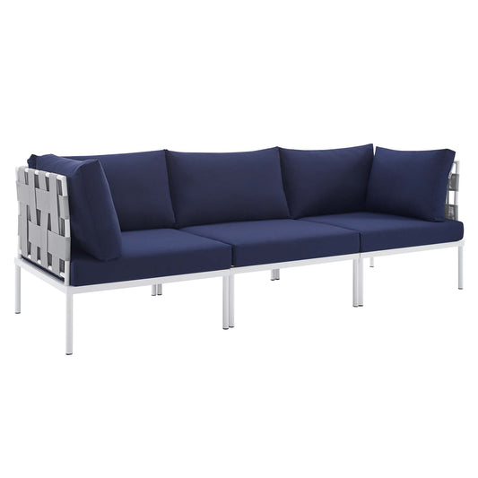 Modway Outlet Harmony Sunbrella? Outdoor Patio Aluminum Sofa by Modway  Outdoor Furniture Furniture Gray Navy - EEI-4968-GRY-NAV