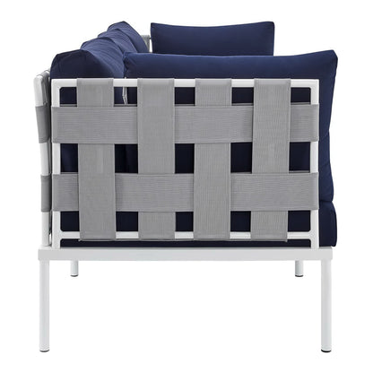 Modway Outlet Harmony Sunbrella? Outdoor Patio Aluminum Sofa by Modway  Outdoor Furniture Furniture Gray Navy - EEI-4968-GRY-NAV