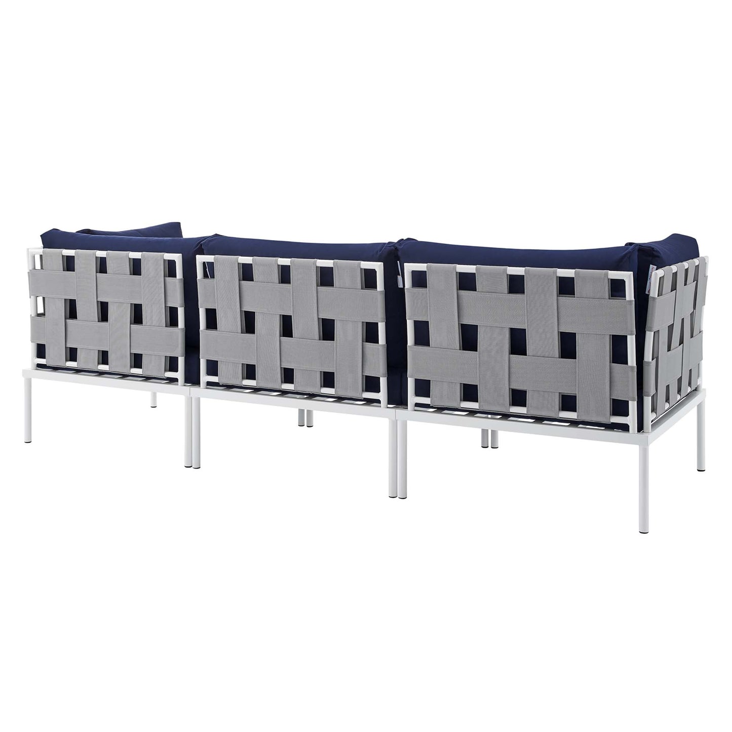 Modway Outlet Harmony Sunbrella? Outdoor Patio Aluminum Sofa by Modway  Outdoor Furniture Furniture Gray Navy - EEI-4968-GRY-NAV