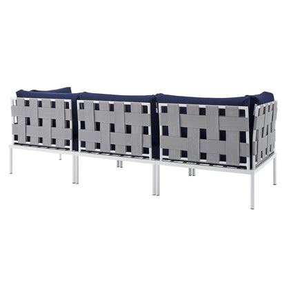 Modway Outlet Harmony Sunbrella? Outdoor Patio Aluminum Sofa by Modway  Outdoor Furniture Furniture Gray Navy - EEI-4968-GRY-NAV