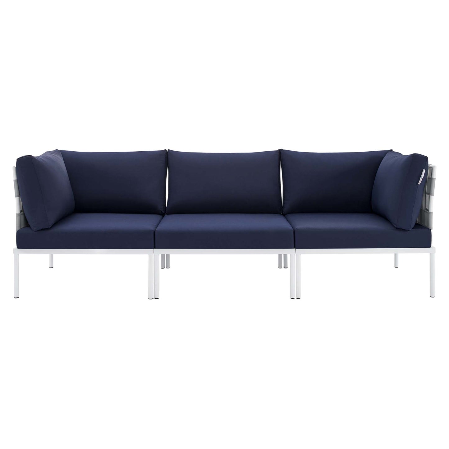 Modway Outlet Harmony Sunbrella? Outdoor Patio Aluminum Sofa by Modway  Outdoor Furniture Furniture Gray Navy - EEI-4968-GRY-NAV