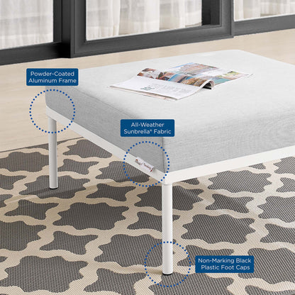 Modway - Harmony Sunbrella? Outdoor Patio Aluminum Ottoman by Modway  Outdoor Furniture Sofa Sectionals Gray - EEI-4969-GRY