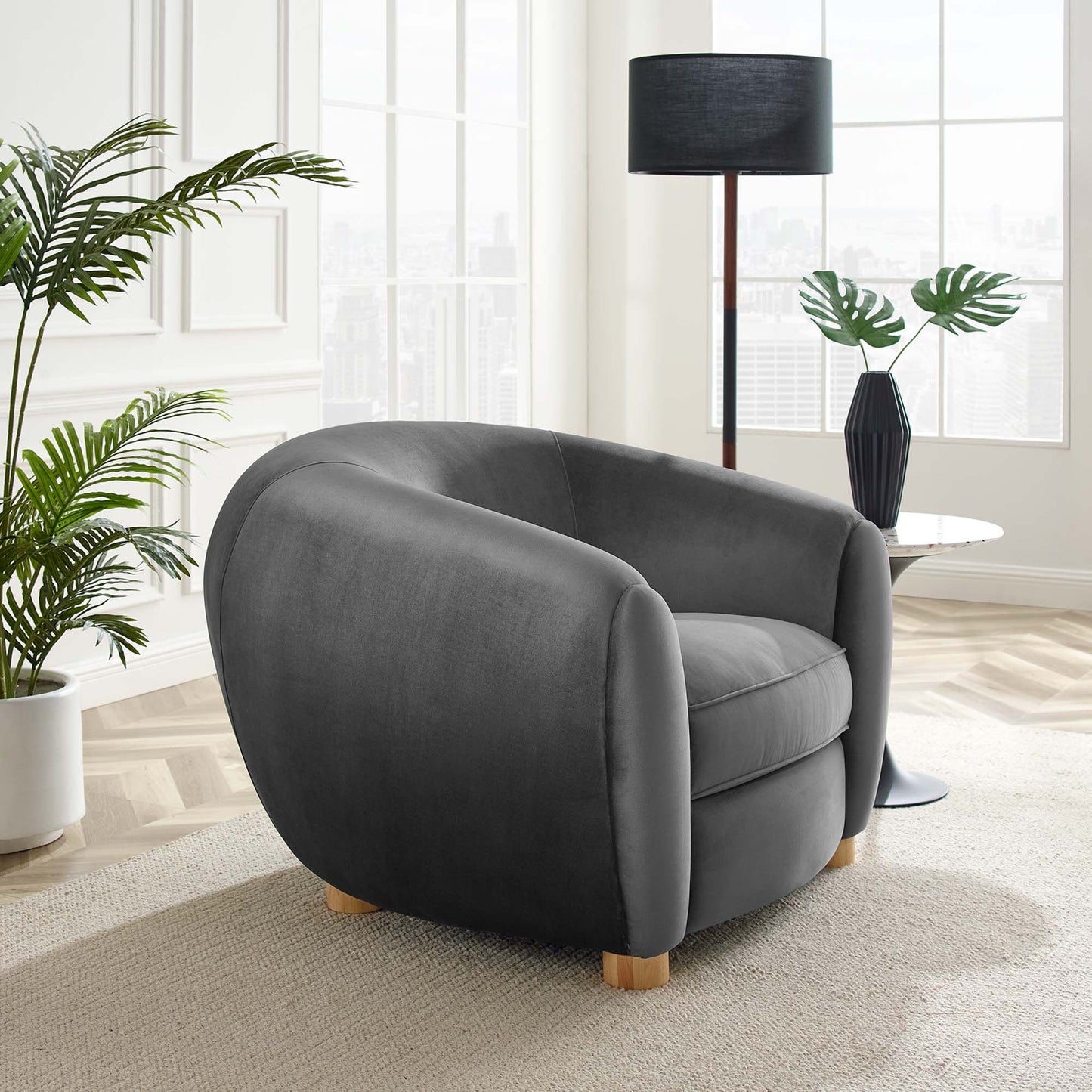Modway Outlet Abundant Performance Velvet Armchair by Modway  Living Room Furniture Charcoal - EEI-4971-CHA