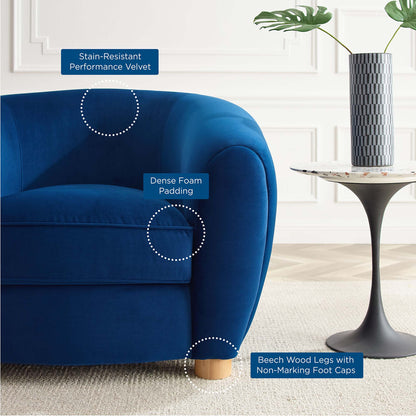Modway Outlet Abundant Performance Velvet Armchair by Modway  Living Room Furniture Navy - EEI-4971-NAV