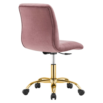 Modway - Ripple Armless Performance Velvet Office Chair by Modway  Office Furniture Office Chairs Red - EEI-4972-GLD-DUS
