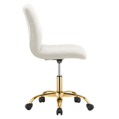 Modway - Ripple Armless Performance Velvet Office Chair by Modway  Office Furniture Office Chairs White - EEI-4972-GLD-IVO