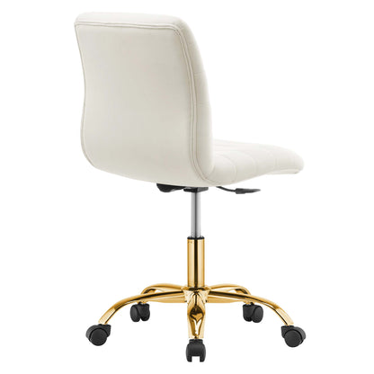 Modway - Ripple Armless Performance Velvet Office Chair by Modway  Office Furniture Office Chairs White - EEI-4972-GLD-IVO