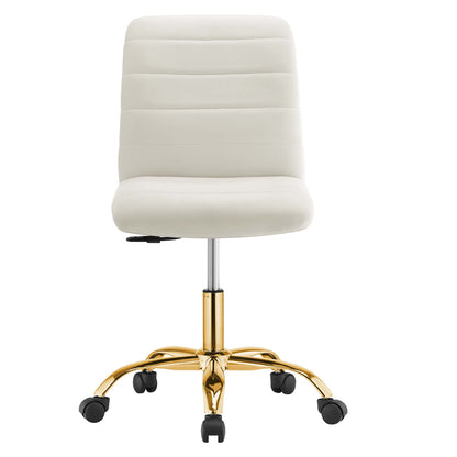 Modway - Ripple Armless Performance Velvet Office Chair by Modway  Office Furniture Office Chairs White - EEI-4972-GLD-IVO