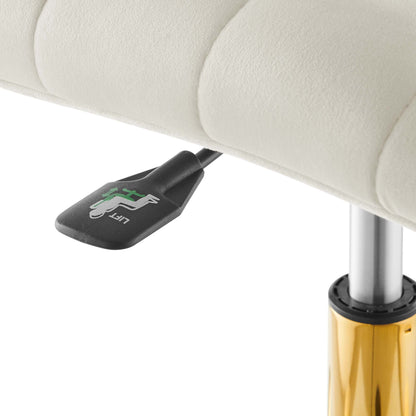 Modway - Ripple Armless Performance Velvet Office Chair by Modway  Office Furniture Office Chairs White - EEI-4972-GLD-IVO