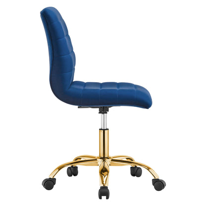 Modway - Ripple Armless Performance Velvet Office Chair by Modway  Office Furniture Office Chairs Blue - EEI-4972-GLD-NAV