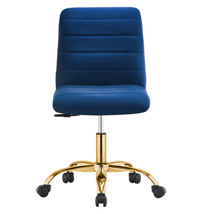 Modway - Ripple Armless Performance Velvet Office Chair by Modway  Office Furniture Office Chairs Blue - EEI-4972-GLD-NAV