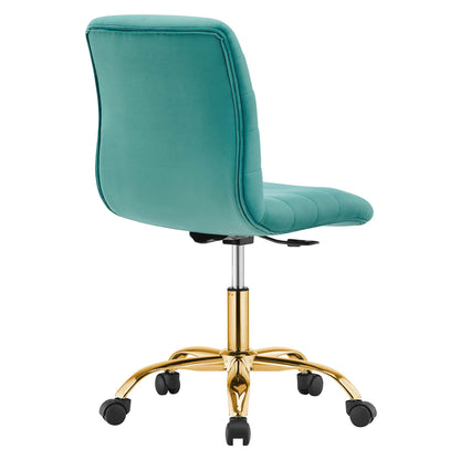Modway - Ripple Armless Performance Velvet Office Chair by Modway  Office Furniture Office Chairs Blue - EEI-4972-GLD-TEA
