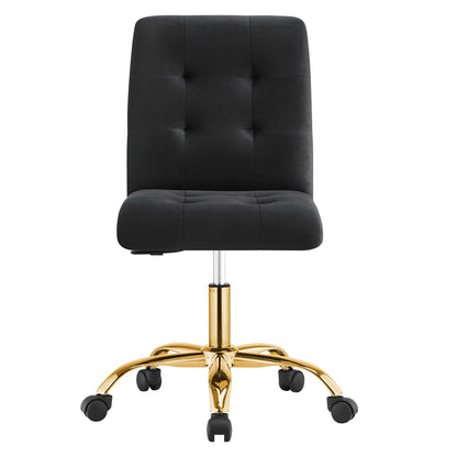 Modway - Prim Armless Performance Velvet Office Chair by Modway  Office Furniture Office Chairs Black - EEI-4973-GLD-BLK