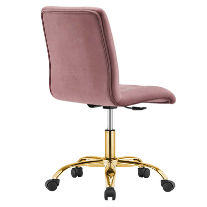 Modway - Prim Armless Performance Velvet Office Chair by Modway  Office Furniture Office Chairs Red - EEI-4973-GLD-DUS