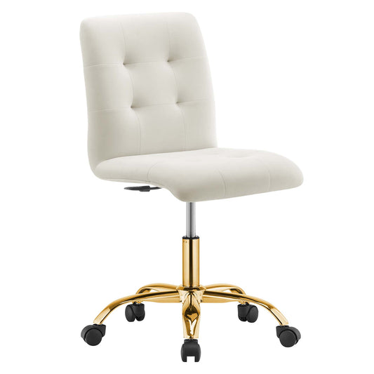 Modway - Prim Armless Performance Velvet Office Chair by Modway  Office Furniture Office Chairs White - EEI-4973-GLD-IVO