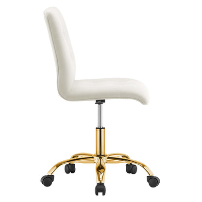 Modway - Prim Armless Performance Velvet Office Chair by Modway  Office Furniture Office Chairs White - EEI-4973-GLD-IVO