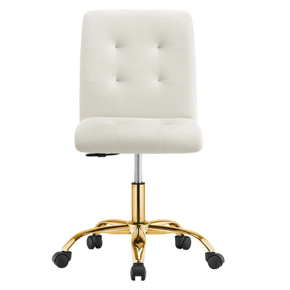 Modway - Prim Armless Performance Velvet Office Chair by Modway  Office Furniture Office Chairs White - EEI-4973-GLD-IVO