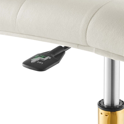 Modway - Prim Armless Performance Velvet Office Chair by Modway  Office Furniture Office Chairs White - EEI-4973-GLD-IVO