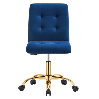 Modway - Prim Armless Performance Velvet Office Chair by Modway  Office Furniture Office Chairs Blue - EEI-4973-GLD-NAV