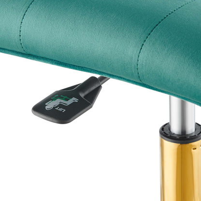 Modway - Prim Armless Performance Velvet Office Chair by Modway  Office Furniture Office Chairs Blue - EEI-4973-GLD-TEA