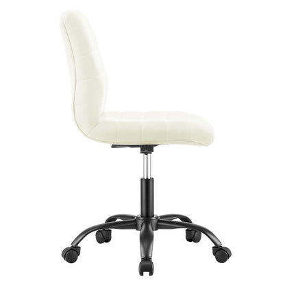 Modway Outlet Ripple Armless Vegan Leather Office Chair by Modway  Office Furniture Furniture Black White - EEI-4974-BLK-WHI