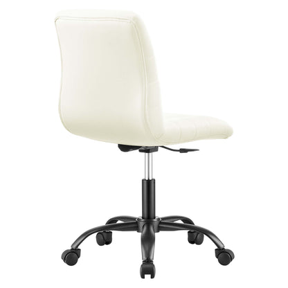 Modway Outlet Ripple Armless Vegan Leather Office Chair by Modway  Office Furniture Furniture Black White - EEI-4974-BLK-WHI