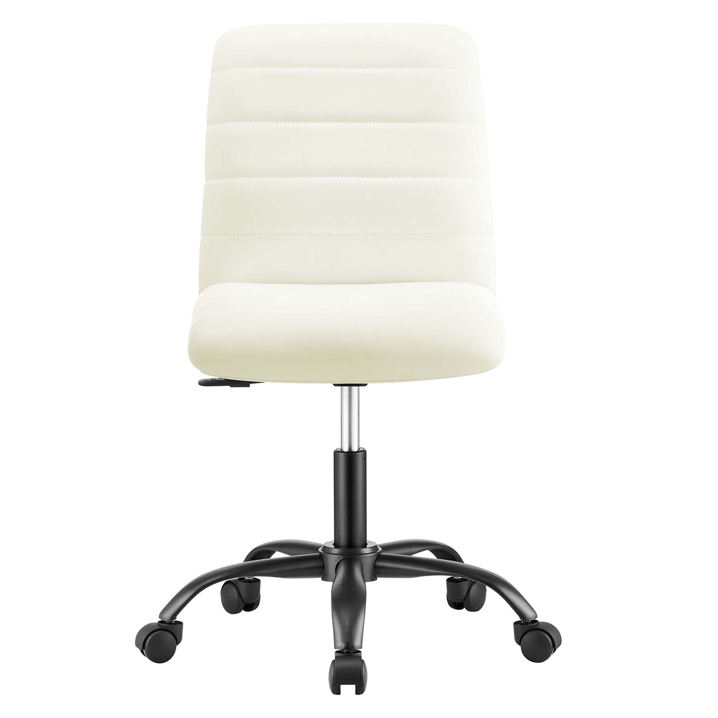 Modway Outlet Ripple Armless Vegan Leather Office Chair by Modway  Office Furniture Furniture Black White - EEI-4974-BLK-WHI