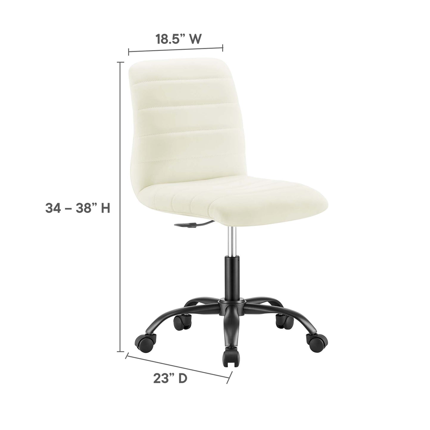 Modway Outlet Ripple Armless Vegan Leather Office Chair by Modway  Office Furniture Furniture Black White - EEI-4974-BLK-WHI