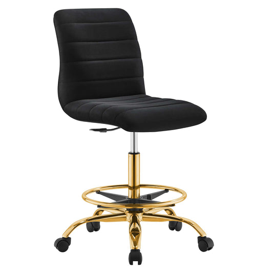 Modway - Ripple Armless Performance Velvet Drafting Chair by Modway  Office Furniture Office Chairs Black - EEI-4976-GLD-BLK