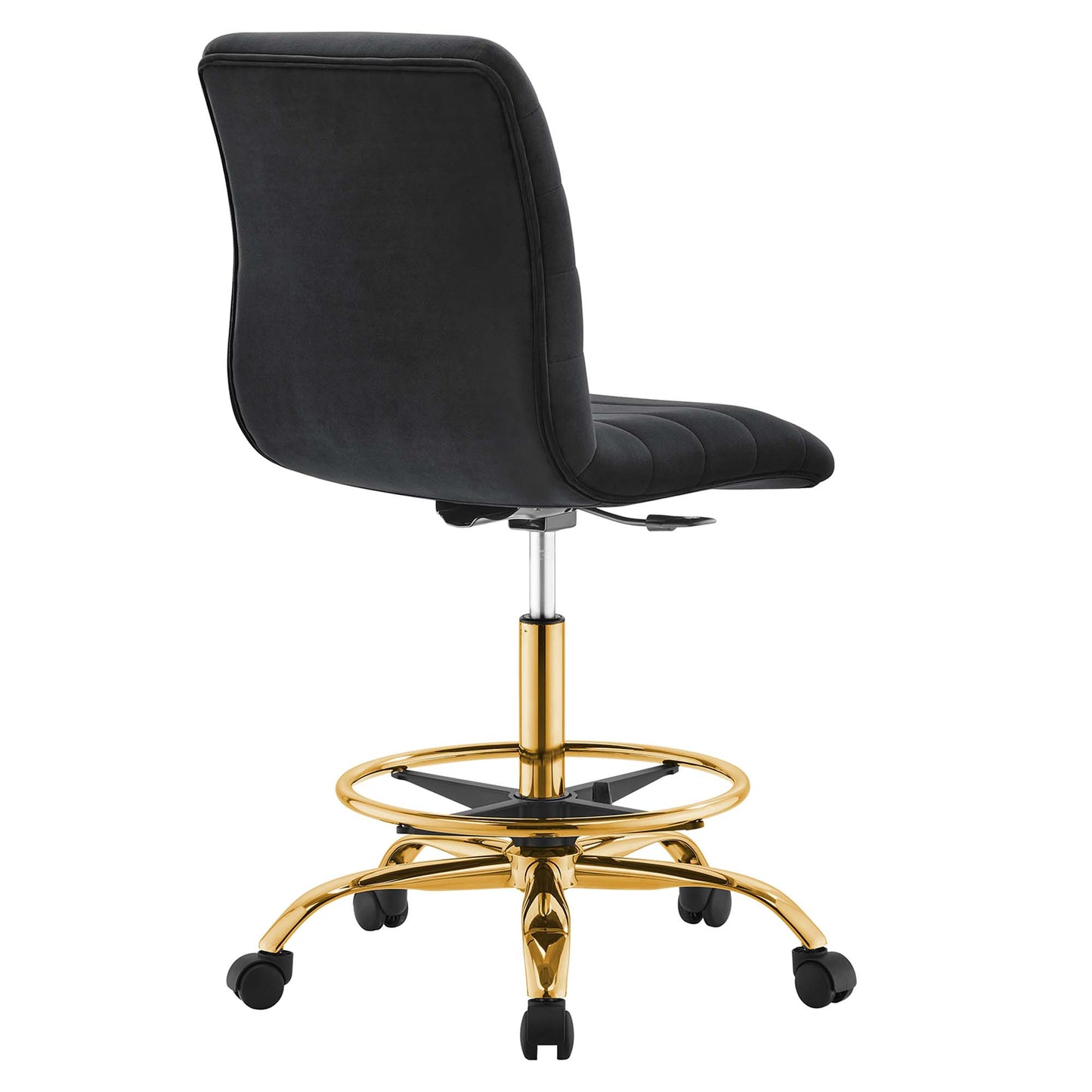 Modway - Ripple Armless Performance Velvet Drafting Chair by Modway  Office Furniture Office Chairs Black - EEI-4976-GLD-BLK