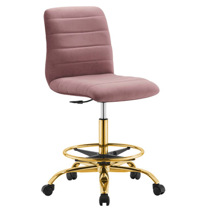 Modway - Ripple Armless Performance Velvet Drafting Chair by Modway  Office Furniture Office Chairs Red - EEI-4976-GLD-DUS