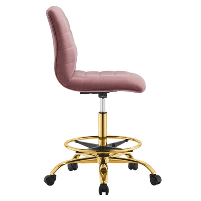 Modway - Ripple Armless Performance Velvet Drafting Chair by Modway  Office Furniture Office Chairs Red - EEI-4976-GLD-DUS