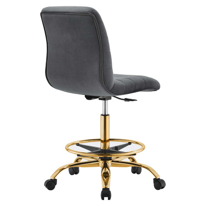 Modway - Ripple Armless Performance Velvet Drafting Chair by Modway  Office Furniture Office Chairs Gray - EEI-4976-GLD-GRY