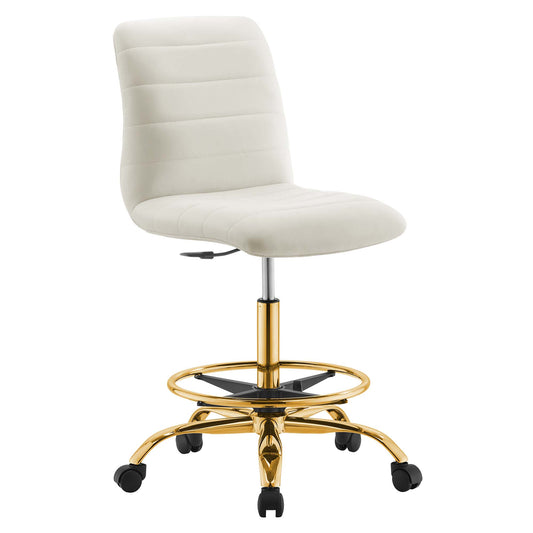 Modway - Ripple Armless Performance Velvet Drafting Chair by Modway  Office Furniture Office Chairs White - EEI-4976-GLD-IVO
