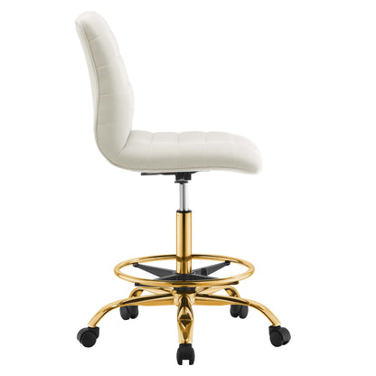 Modway - Ripple Armless Performance Velvet Drafting Chair by Modway  Office Furniture Office Chairs White - EEI-4976-GLD-IVO