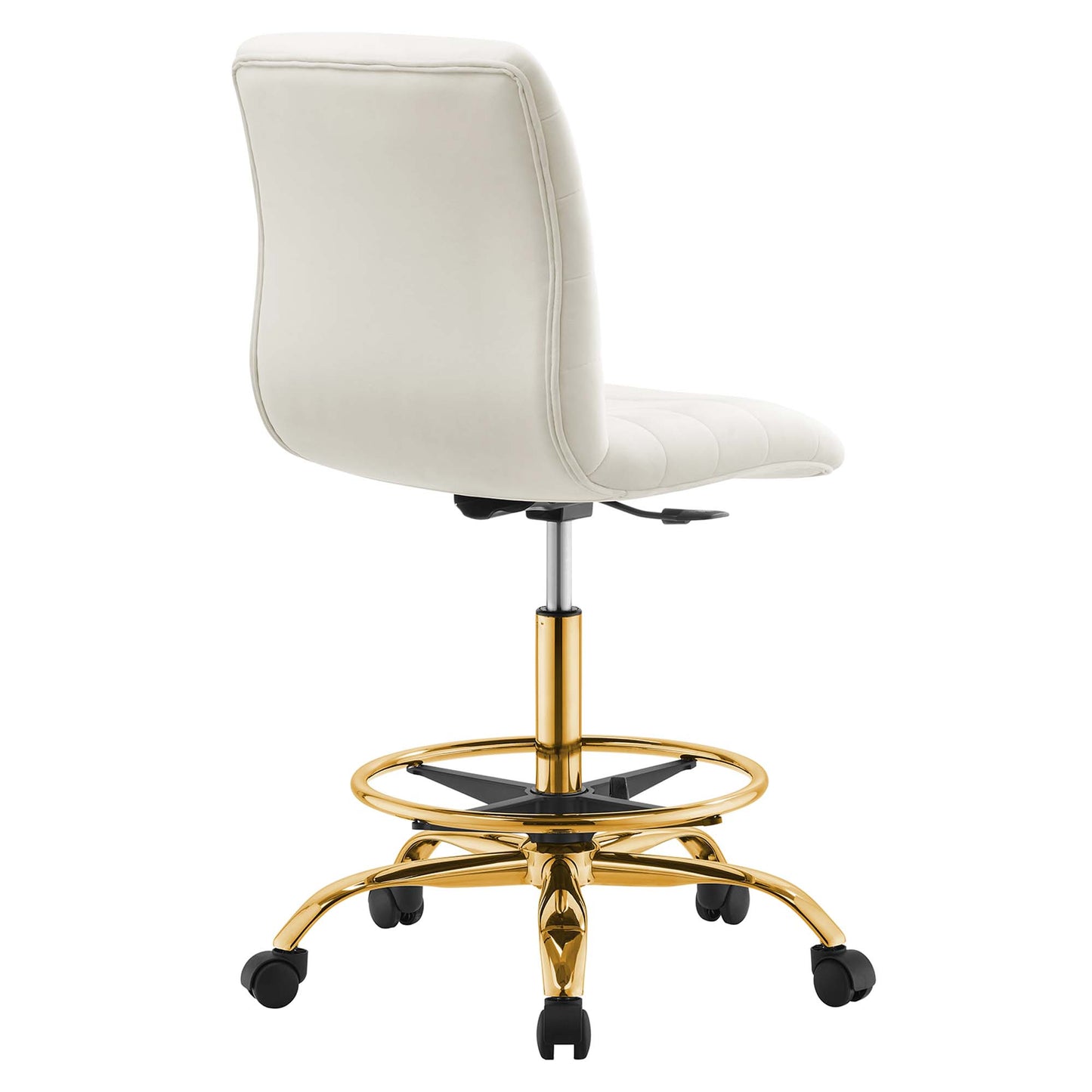 Modway - Ripple Armless Performance Velvet Drafting Chair by Modway  Office Furniture Office Chairs White - EEI-4976-GLD-IVO