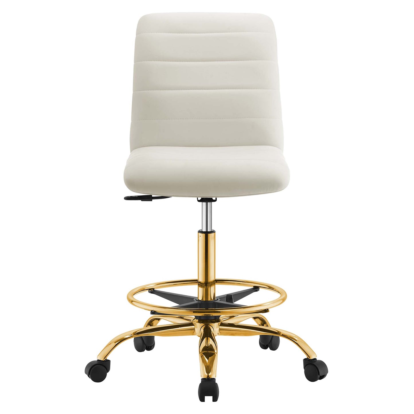 Modway - Ripple Armless Performance Velvet Drafting Chair by Modway  Office Furniture Office Chairs White - EEI-4976-GLD-IVO