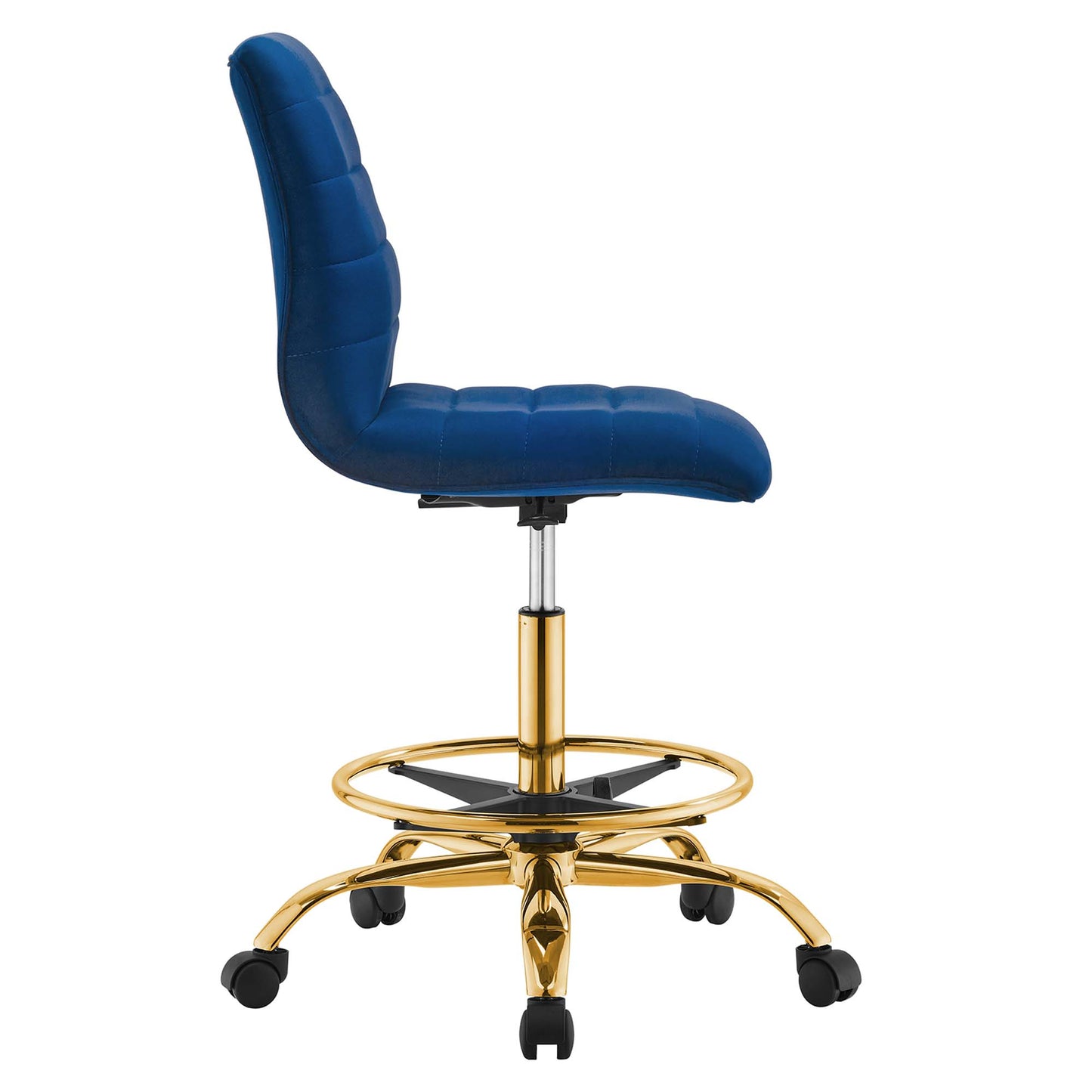 Modway - Ripple Armless Performance Velvet Drafting Chair by Modway  Office Furniture Office Chairs Blue - EEI-4976-GLD-NAV