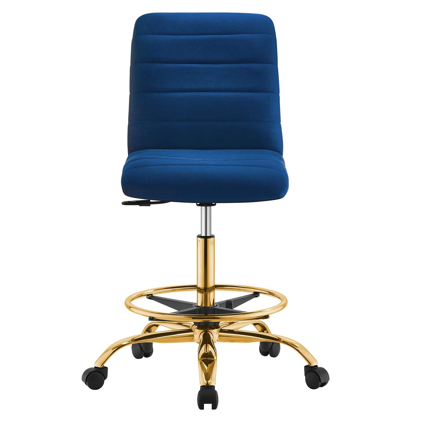 Modway - Ripple Armless Performance Velvet Drafting Chair by Modway  Office Furniture Office Chairs Blue - EEI-4976-GLD-NAV