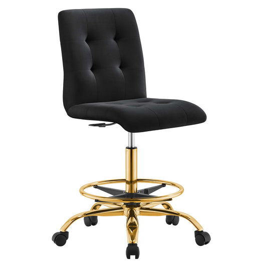 Modway - Prim Armless Performance Velvet Drafting Chair by Modway  Office Furniture Office Chairs Black - EEI-4977-GLD-BLK