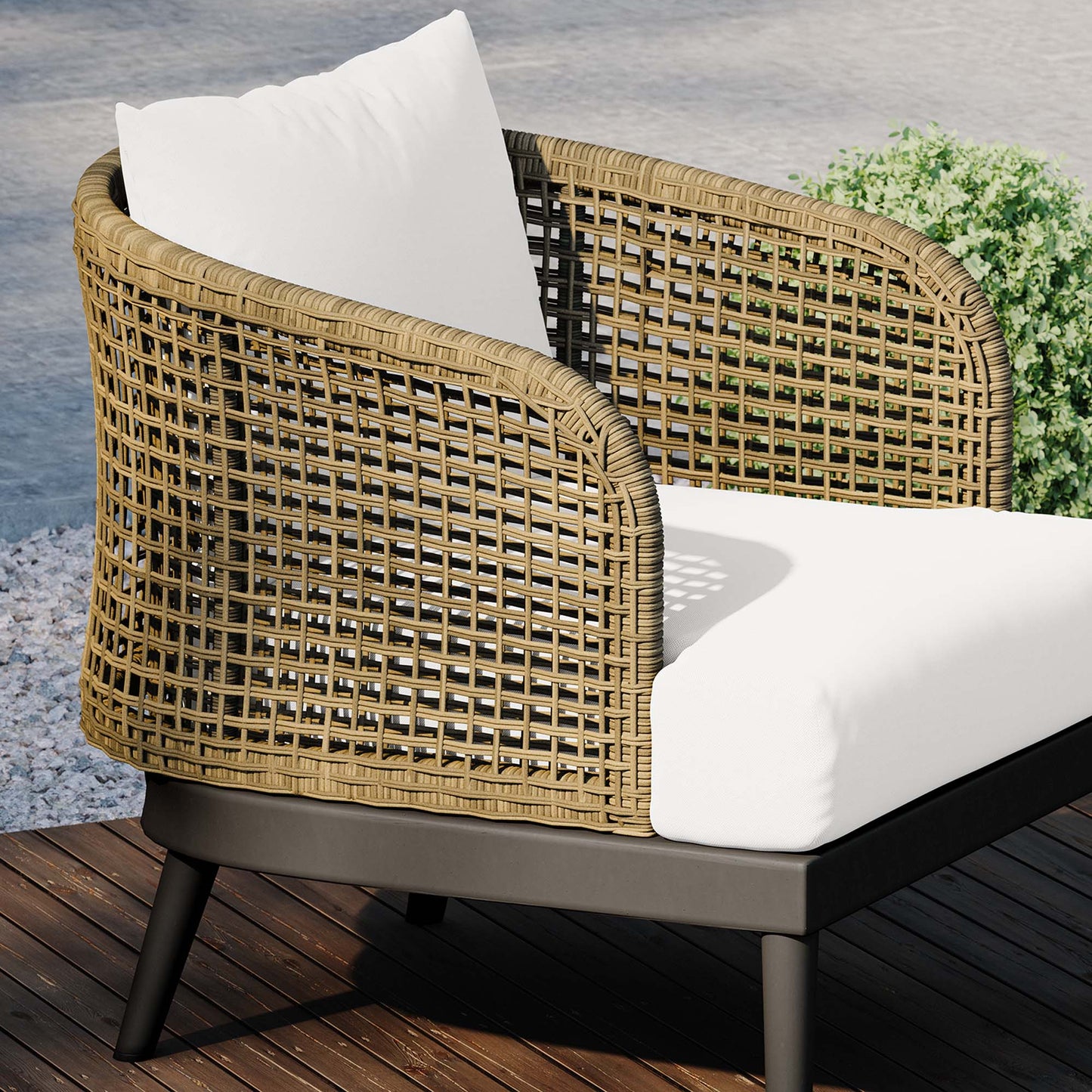 Modway Outlet Meadow Outdoor Patio Armchair by Modway  Outdoor Furniture Furniture Natural White - EEI-4986-NAT-WHI
