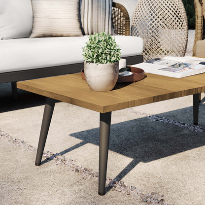 Modway Outlet Meadow Outdoor Patio Teak Wood Coffee Table by Modway  Outdoor Furniture Furniture Natural Taupe - EEI-4992-NAT-TAU