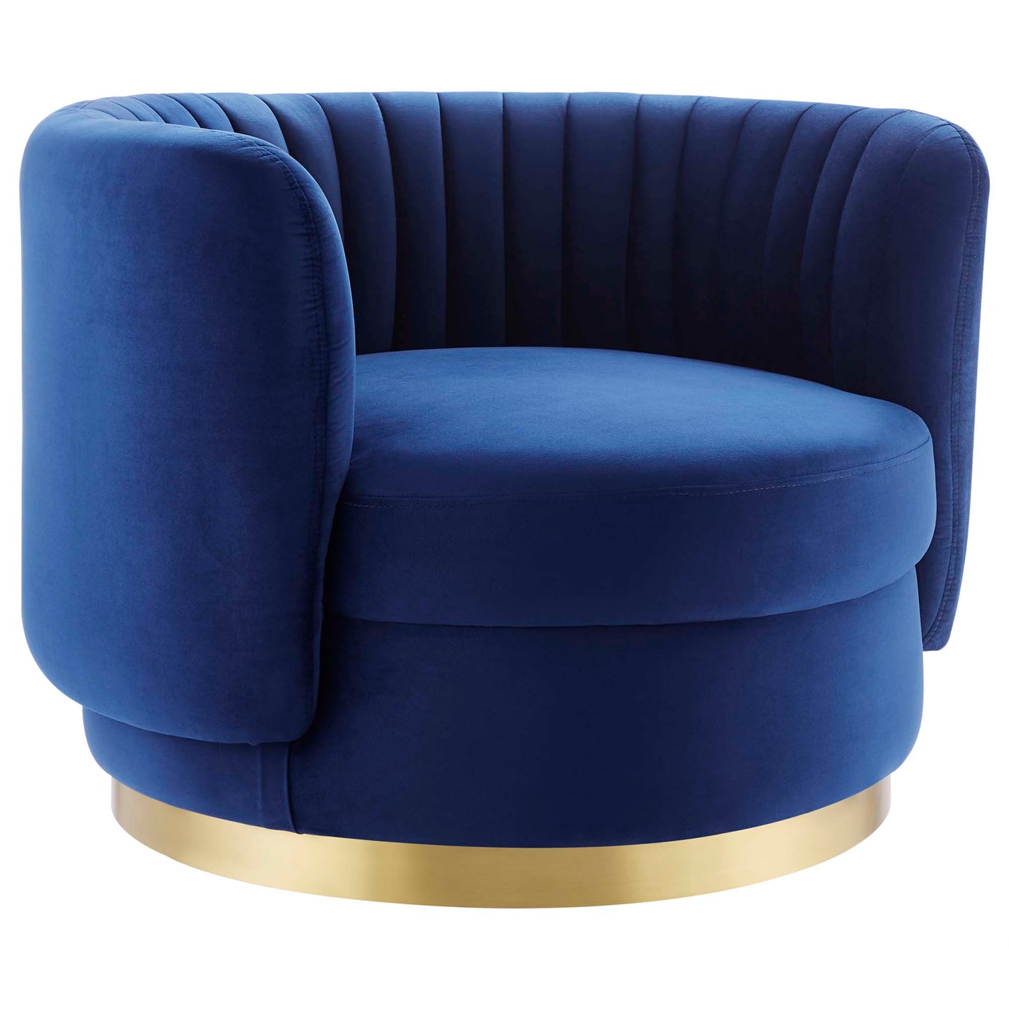 Modway Outlet Embrace Tufted Performance Velvet Swivel Chair by Modway  Living Room Furniture Gold Navy - EEI-4997-GLD-NAV