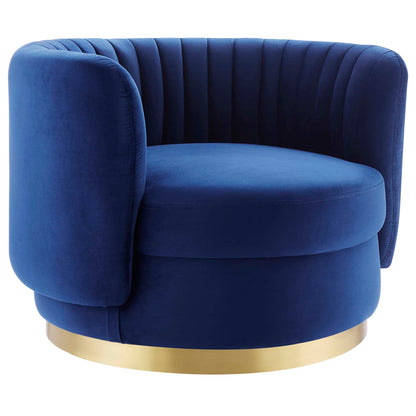 Modway Outlet Embrace Tufted Performance Velvet Swivel Chair by Modway  Living Room Furniture Gold Navy - EEI-4997-GLD-NAV