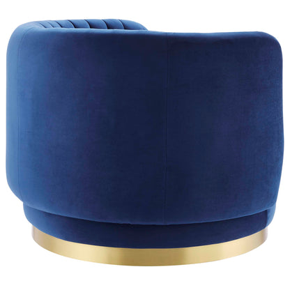 Modway Outlet Embrace Tufted Performance Velvet Swivel Chair by Modway  Living Room Furniture Gold Navy - EEI-4997-GLD-NAV