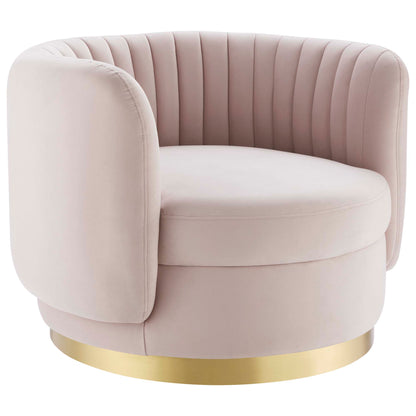Modway Outlet Embrace Tufted Performance Velvet Swivel Chair by Modway  Living Room Furniture Gold Pink - EEI-4997-GLD-PNK
