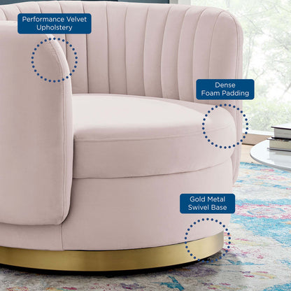 Modway Outlet Embrace Tufted Performance Velvet Swivel Chair by Modway  Living Room Furniture Gold Pink - EEI-4997-GLD-PNK