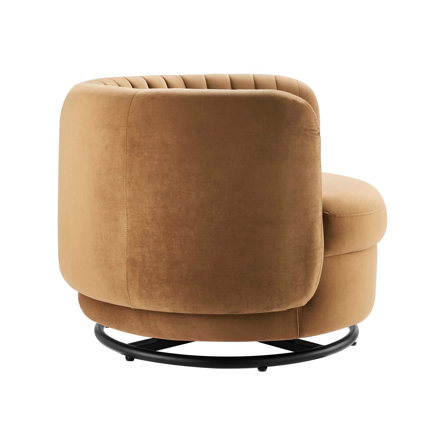 Modway Outlet Embrace Tufted Performance Velvet Swivel Chair by Modway  Living Room Furniture Black Cognac - EEI-4998-BLK-COG